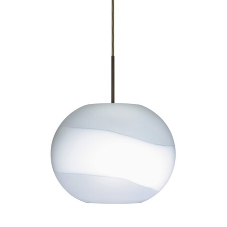 Besa Lighting Luna Cord Pendant, Opal-Frost, Bronze Finish, 1x100W Incandescent 1JT-477699-BR